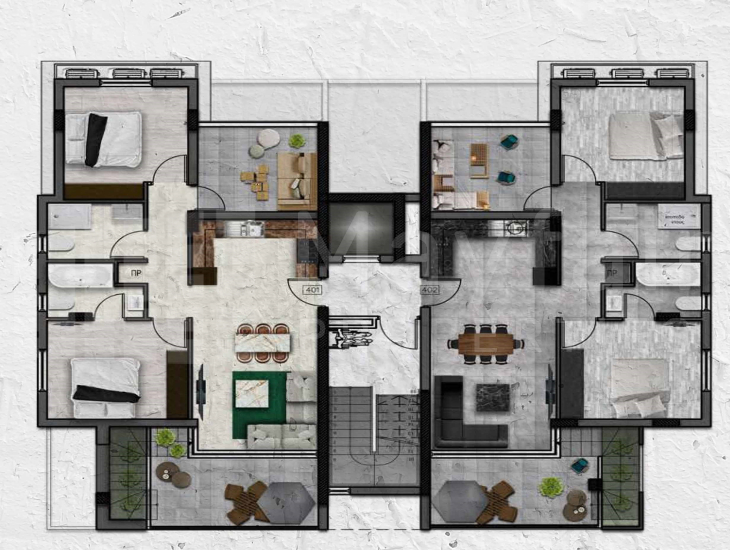 2 Bedroom Top Floor Apartments With Roof Garden 