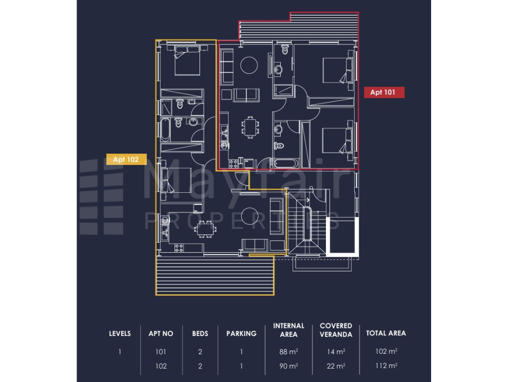 2 Bedroom Apartments for sale in Town Center