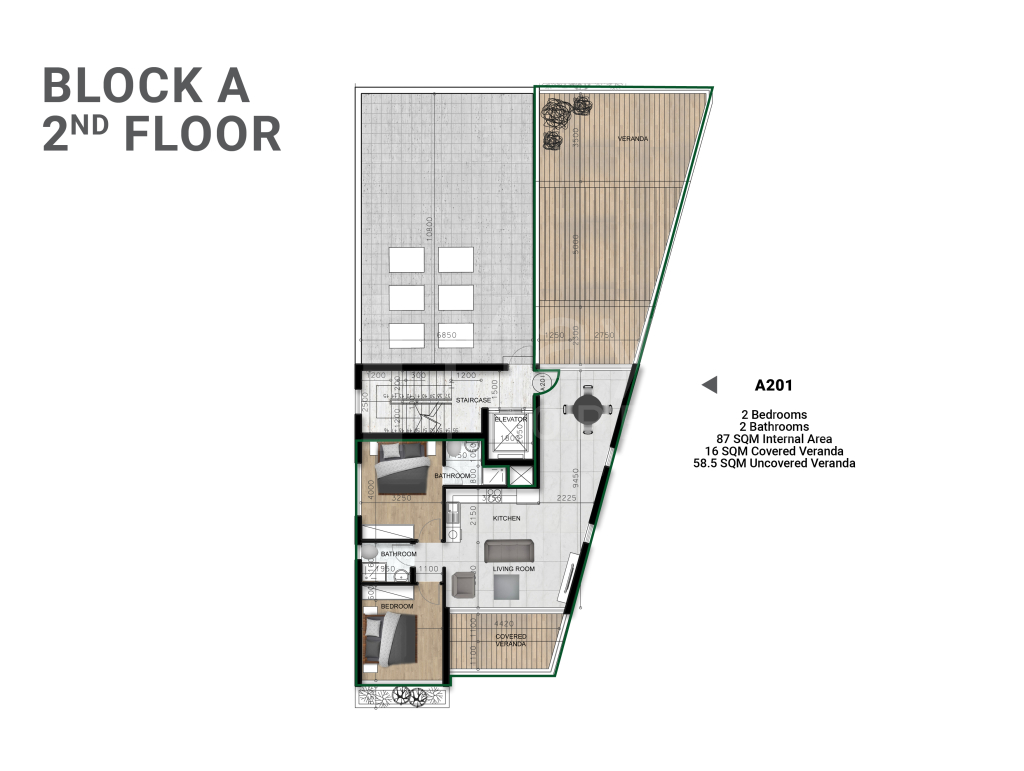 2 Bedroom Penthouse with private Roof Garden in Livadia For Sale