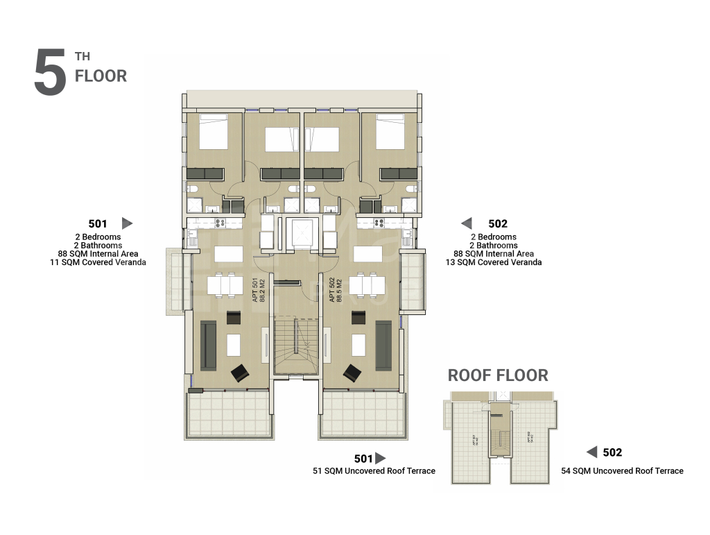 2-Bedroom Penthouse with Roof Garden For Sale in Chrysopolitissa