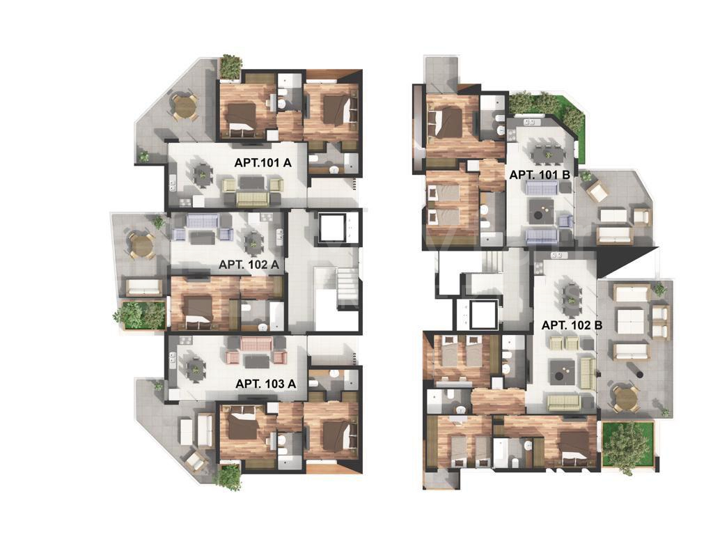 2 Bedroom Topfloor Apartment with Roofgarden for Sale 