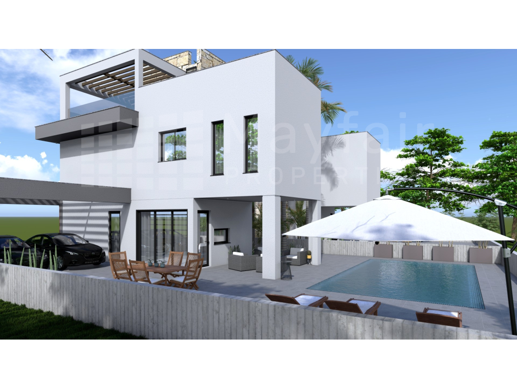 3-Bedroom Detached House with Pool For Sale in Dekelia Road - Pyla