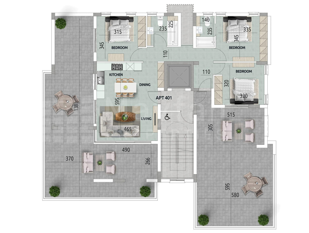 3-bedroom Penthouse in Kamares For Sale