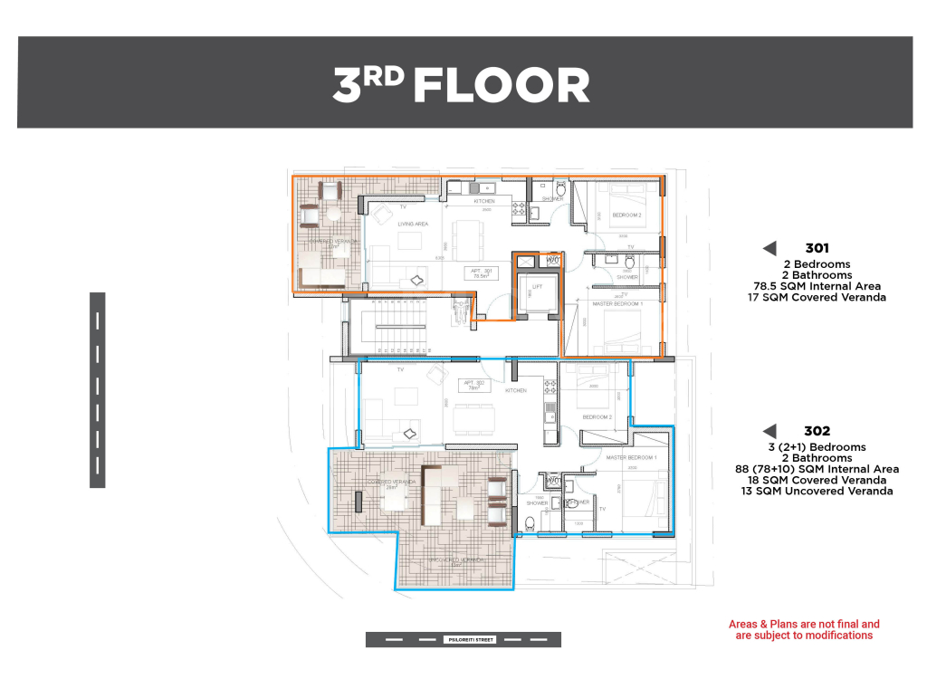 2plus1 Bedroom Apartment for Sale in Port area
